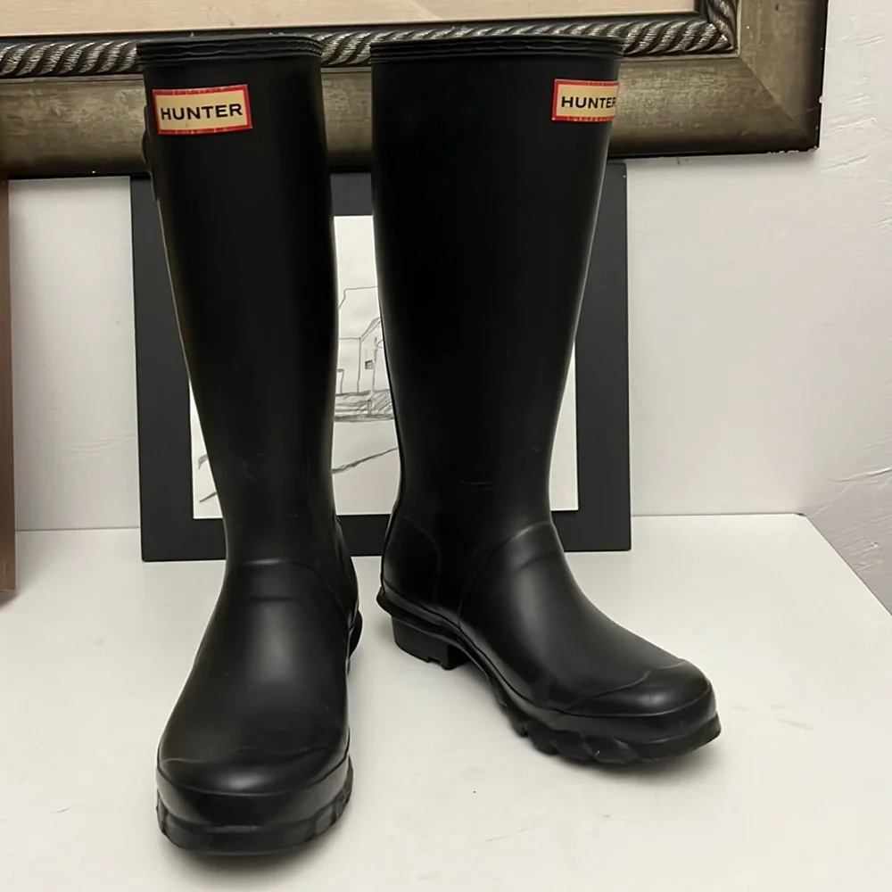 Hunter Original Kids' Classic Rain Boot Black Mate Little Kid/Big Kid) S… - Picture 2 of 16